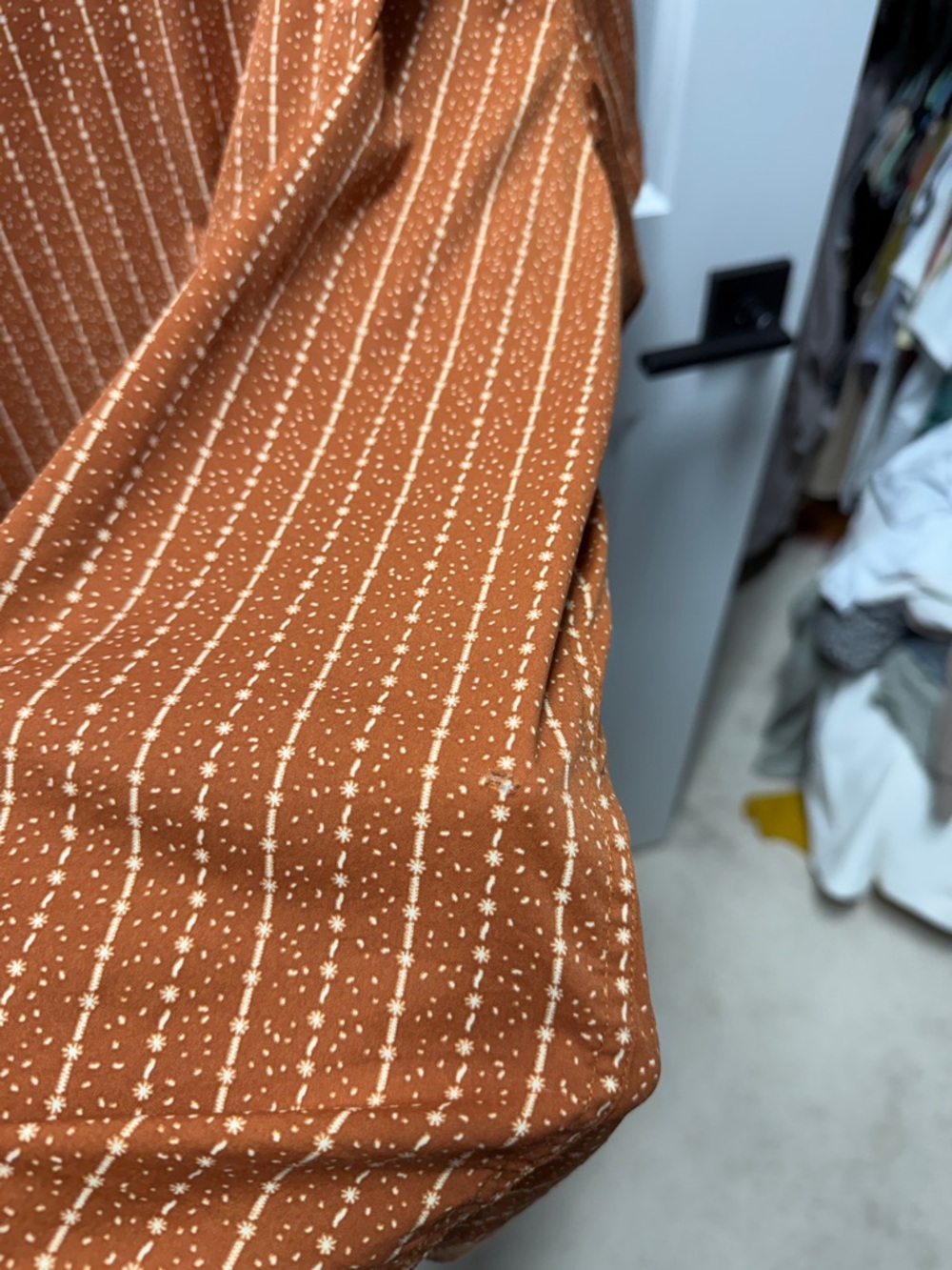 Rust Stripe Short-Sleeve Button-Up Shirt by RVCA - Picture 7 of 9